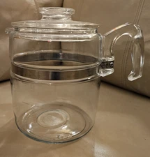 Vintage Pyrex Flameware Coffee Pot 9 Cup with Lid No Internals