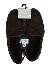 Isotoner Mens Adaptive Memory Foam Dark Chocolate Slip-on Slippers Size 11-12 XL