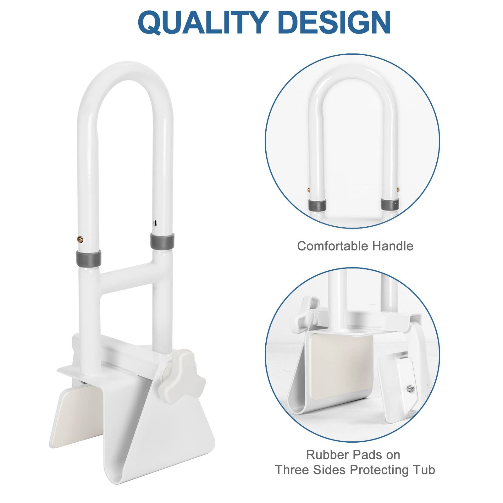 Grab Bars for Bathtubs and Showers, Adjustable Bathtub Safety Rail for Senior...