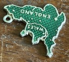 Vintage Sterling Silver ENGLAND WALES Map Green Enamel Souvenir Charm — photo 10