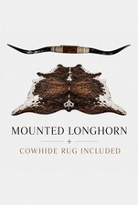 Genuine 68 Longhorn Wall Mount Cowhide Rug Included Western Ranch Decor