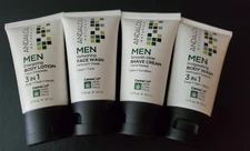 Andalou Naturals Men's 4pc Set  of Shave Cream, Body Wash,Face Wash, Body Lotion