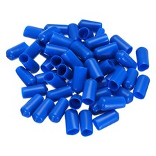 100pcs Rubber End Caps 9.5mm 3/8" ID PVC Round Tube Bolt Cap Cover Blue