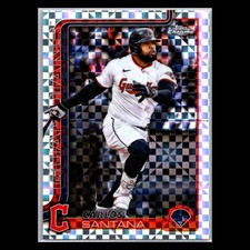 2025 Topps Chrome Update #USC11 Carlos Santana X-Fractor (Mega Box Exclusive)