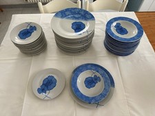 Servizio piatti nuovi bianco/blu  54 pezzi in porcellana Philipe Leviux (3x1 8)