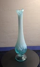 Fenton Glass Blue Opalescent  Lily of the Valley Pattern Swung Vase