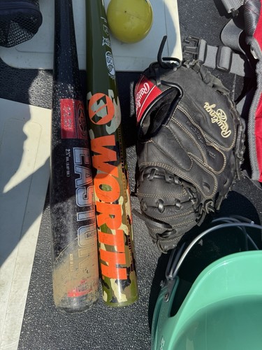 Easton Gametime Catchers Gear Set With batting Helmet Bats Training Ball Gloves - Picture 6 of 12