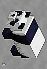 Panda "Minecraft" Original Pop Art Print - 13 x 19 Poster