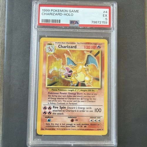 1999 Pokémon TCG Charizard Holo Card 4/102 PSA 5