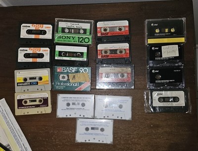 Used -17 Cassette Tapes BASF PRO Certron Maxell Sony Movie Props