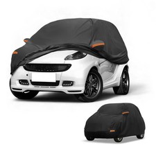 Car Cover All Weather For Smart Fortwo 2007-2019 Black 190t-pu With Left Zipper Car Cover All Weather For Smart Fortwo 2007-2019 Black 190t-pu With Left Zipper