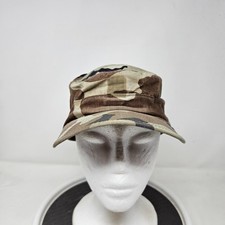 Vintage US Army Hat Cap Fitted Mens Size 7 Woodland Camo Field Military 80s
