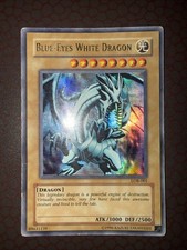 Yu-Gi-Oh Blue-Eyes White Dragon Glossy Print -LOB-001 -Ultra - Unlimited HP