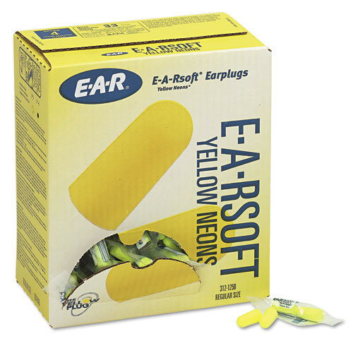 Tapones para los oídos 3M ES-01-001 amarillo suave neón sin cable - 250 pares desechables - Imagen 2 de 3