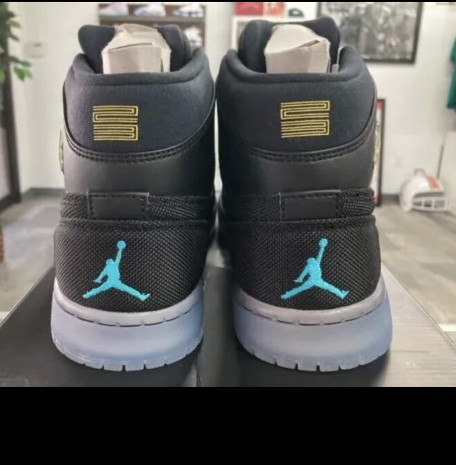 NIKE AIR JORDAN 1 RETRO 616369-089 95 TXT BLACK-GAMMA BLUE