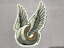 New SPITFIRE WHEELS SKATEBOARD STICKER Skate Skater Winged Logo w/ YELLOW Wheel