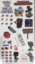 Minecraft Kid's Temporary Tattoos Party Favors Pkg 12 Pages w/appx 16 per page