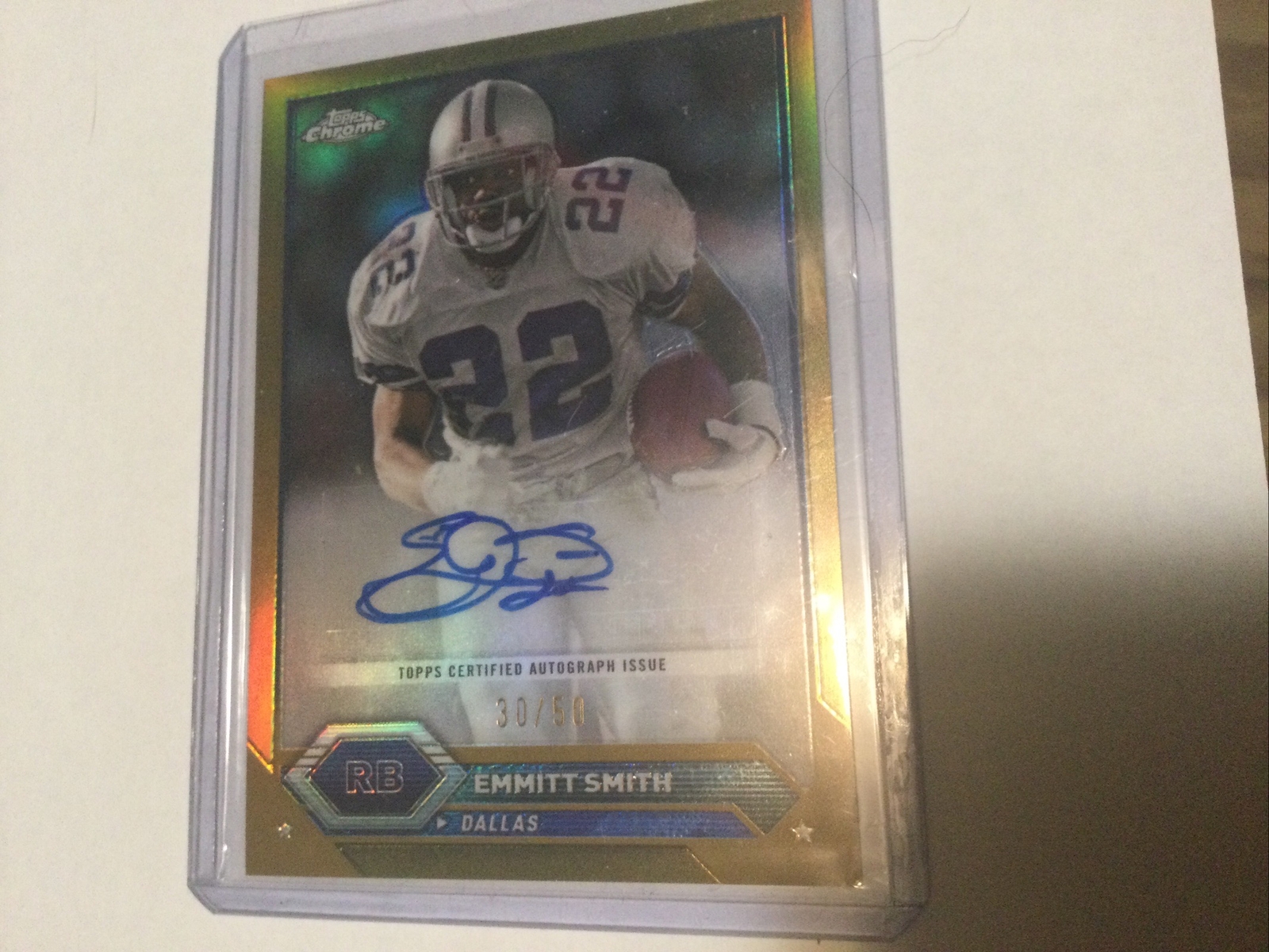 2023 Topps Composite Emmitt Smith Chrome Auto Gold Refractor #30/50 #TCA-ES