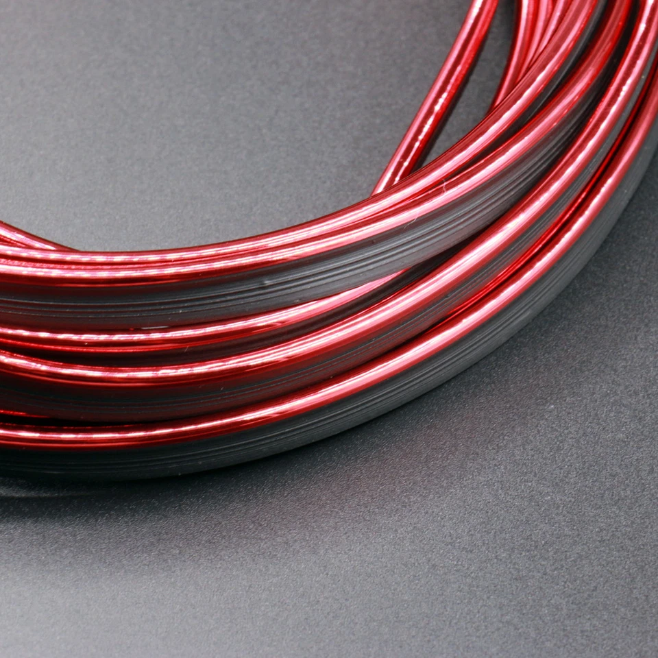 Tira de Relleno Decorativa Moldura Estilo Coche Universal Rojo 5M Interior Exterior Foto 4 de 4