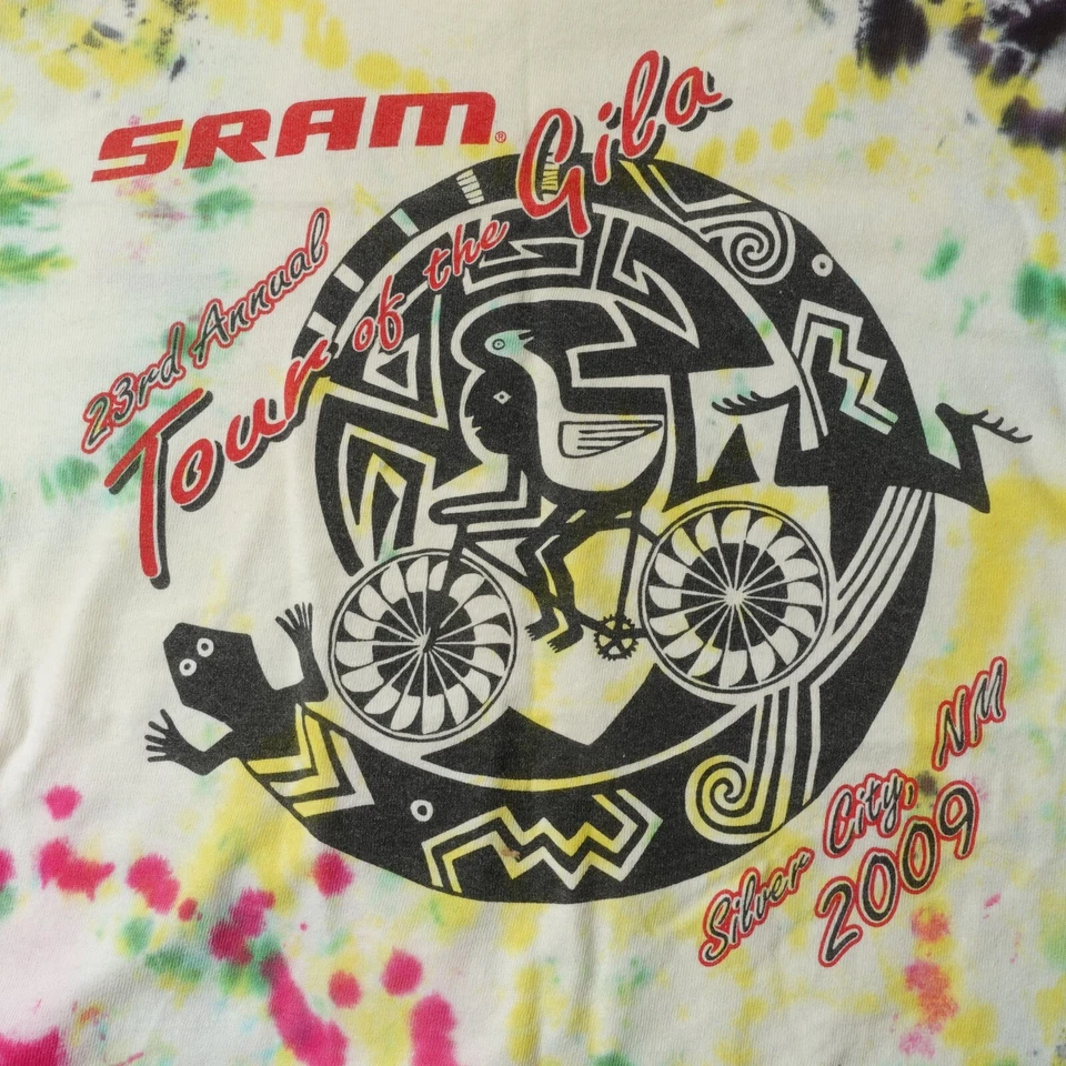 Футболка Tour of the Gila Staff SRAM размер средний галстук краситель для велоспорта Silver City почти как новая - Изображение 3 из 4