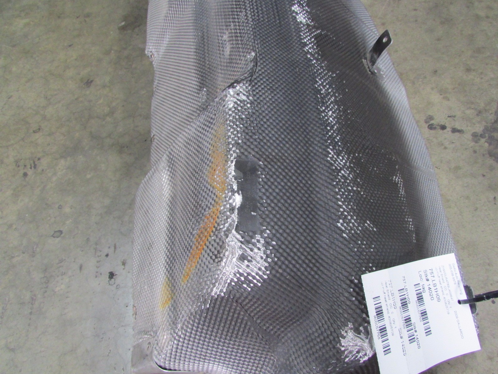 Lamborghini Gallardo LP560 Rear Muffler Heat Shield, P/N 400825709, Used