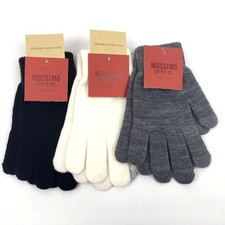 Mossimo Womens Gloves Adult OS Knit Touch Screen Compatible Gray Ivory One Size