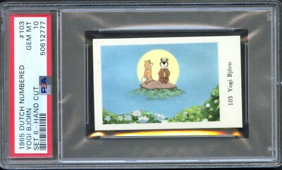 1965 Dutch Set 6 Card #103 YOGI BEAR and CINDY BEAR Cartoon PSA 10 GEM MINT