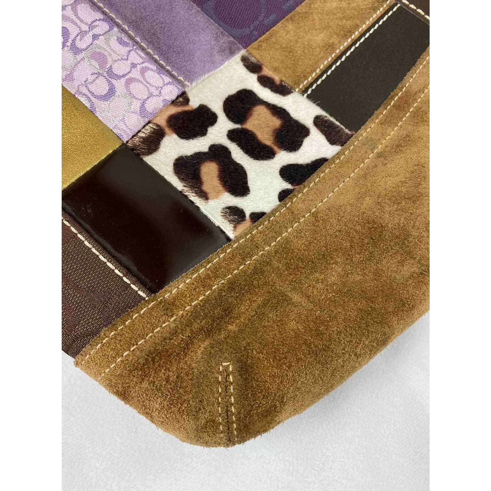 Coach Authentic Patchwork Purple Brown Shoulder/C… - image 9