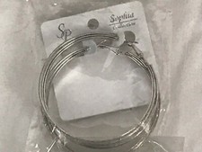 Silver tone large hoop earrings