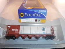 ExactRail Evolution HO BNSF 48' Johnstown Amer Autoflood 2 Hopper Brown #650296