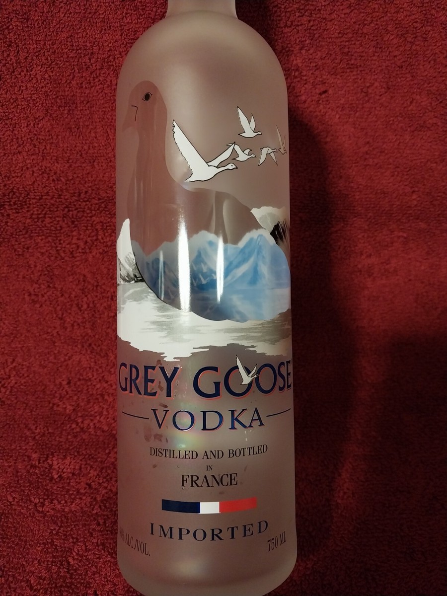 Grey Goose Empty Vodka 750 Ml Bottle W/ Cork 750 ML, Clean