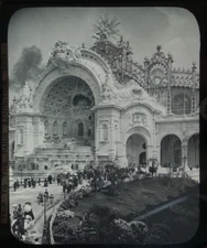 Glass magic lantern slide - 1900 PARIS EXHIBITION CHAMP DE MARS FOUNTAIN PHOTO