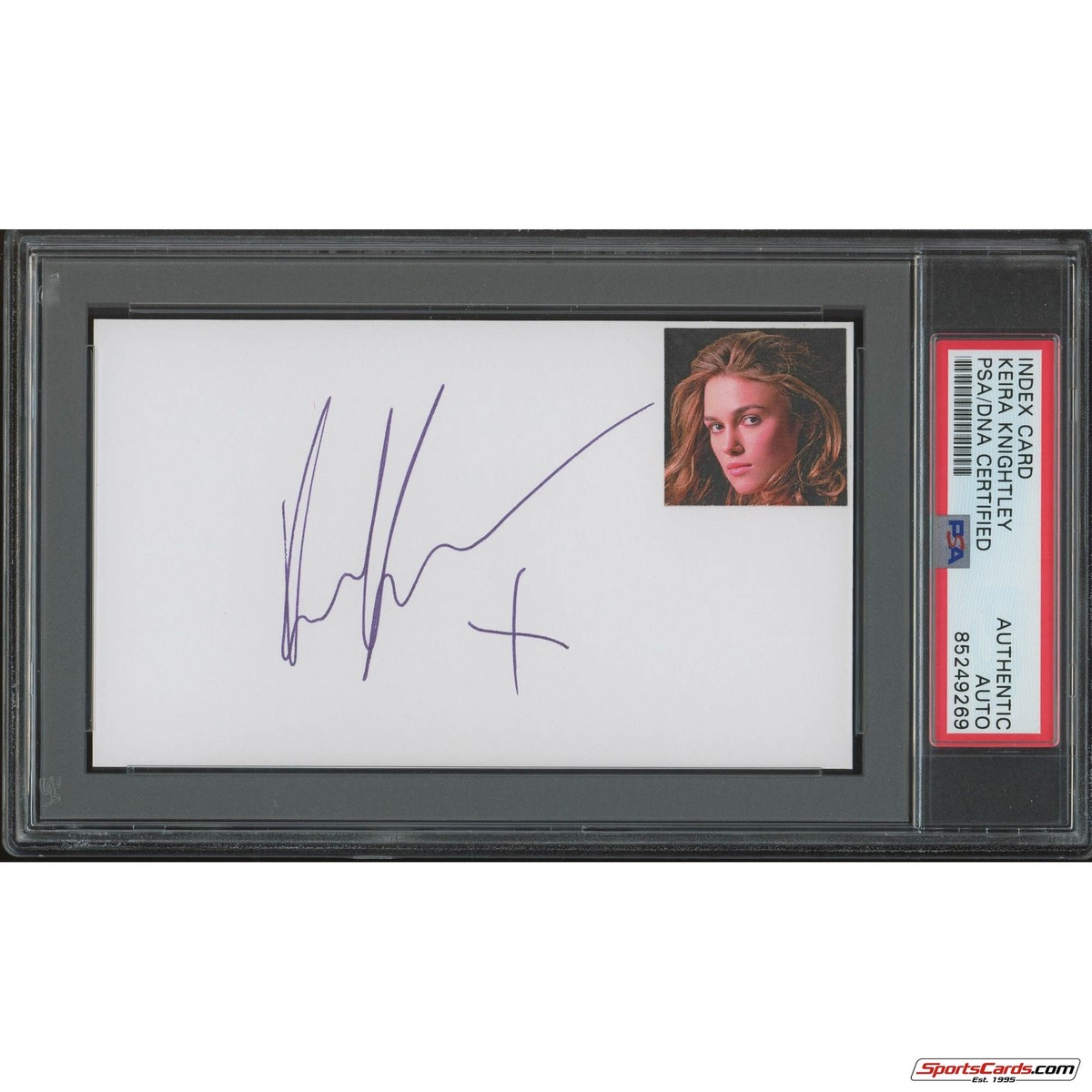 Keira Knightley Pirates of the Caribbean Signed Auto 3x5 Card PSA