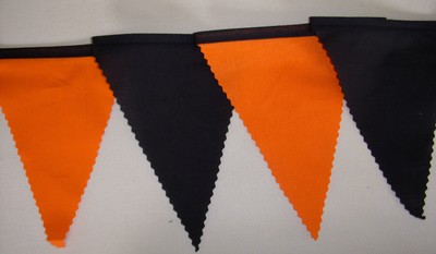 Orange & Schwarz Halloween Rumpf Fußball Stoff Party Wimpelkette 4 mt plus Deko