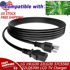 UL 6ft AC Power Cord Cable Lead For LG 19LG30 22LG30 37CS560 22LQ630H LCD TV