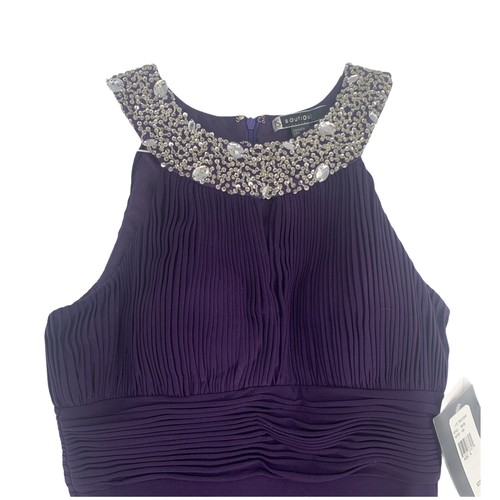 J.S Boutique Womens Halter Floor Length Formal Evening Dress Purple Size 6 NWT