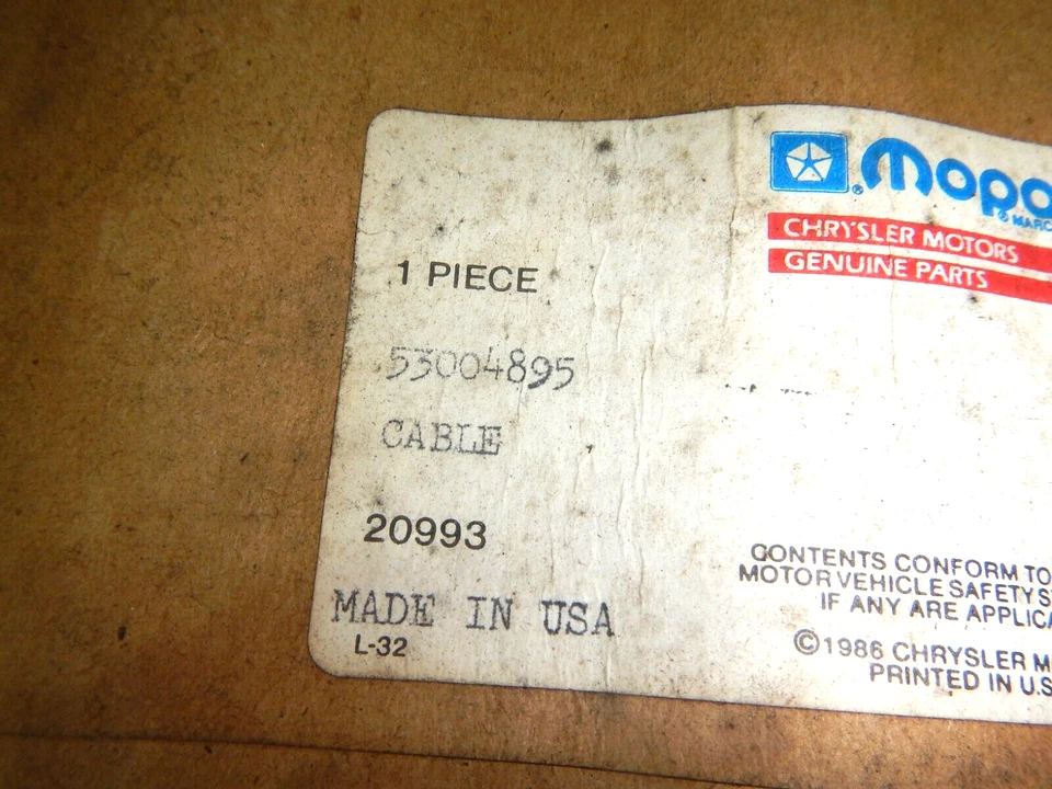 Cable de transmisión velocímetro Mopar nuevo de stock Jeep Cherokee XJ Wagoneer SJ Comanche 53004895 Foto 3 de 4