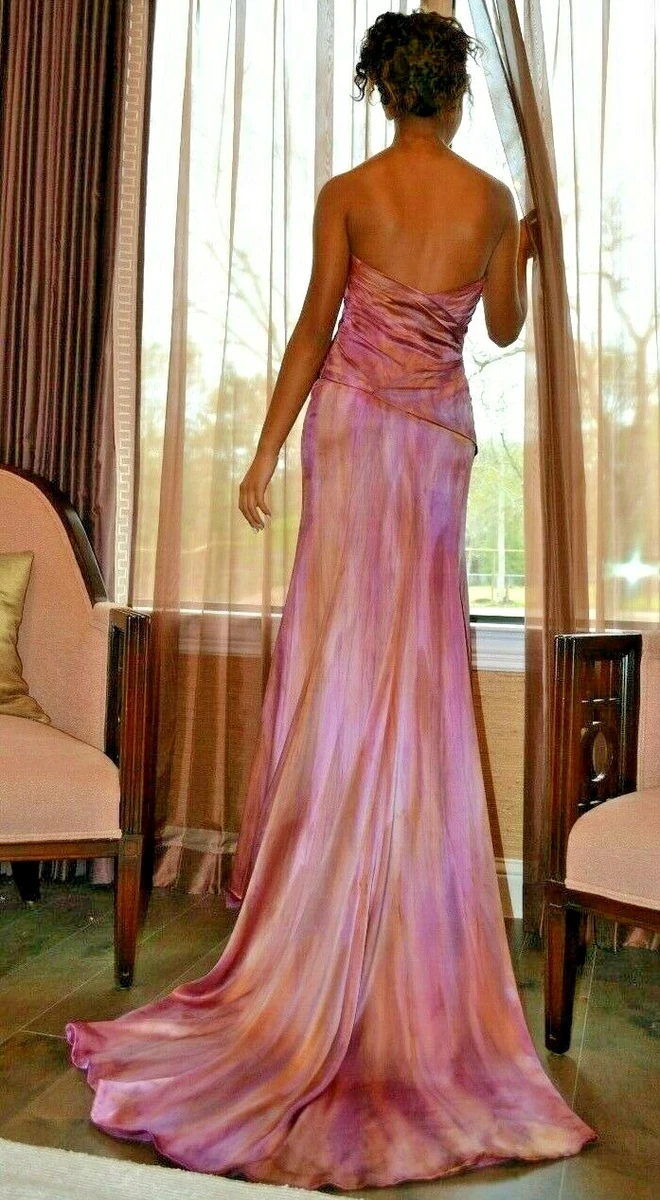 alvina valenta bridesmaid dresses Vintage Alvina Valenta Couture Silk Draped Gown - L/10