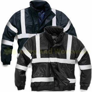 black reflective work jacket