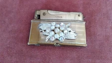 Vintage Ladies Ribbon Triumph Cigarette Lighter* Pearls & Rhinestones