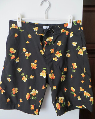 John Elliott Solar Black Board Swim Shorts Poppy Sz L  (3)