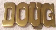 Vintage Solid Brass Belt Buckle DOUG