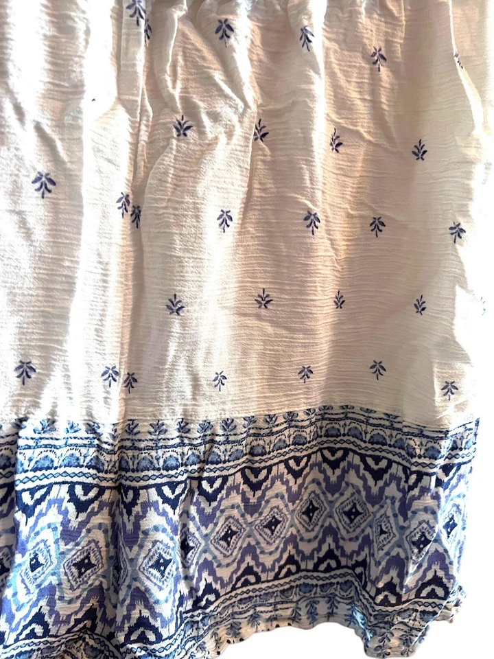 Mameluco Rue21 Blanco Azul Calado Sin Mangas Talla Grande Campesino Casa Playa Foto 4 de 4