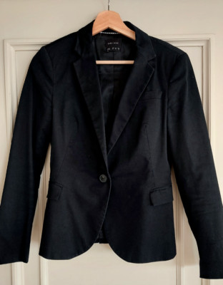 ZARA! Good condition black blazer suit jacket top with blouse M 38