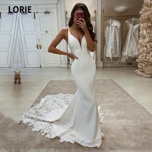 satin form fitting wedding dresses