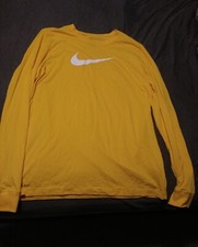 NWT Nike Dri-Fit Swoosh Men's large Amarillo Yellow  Long Sleve shirt DR0598-728