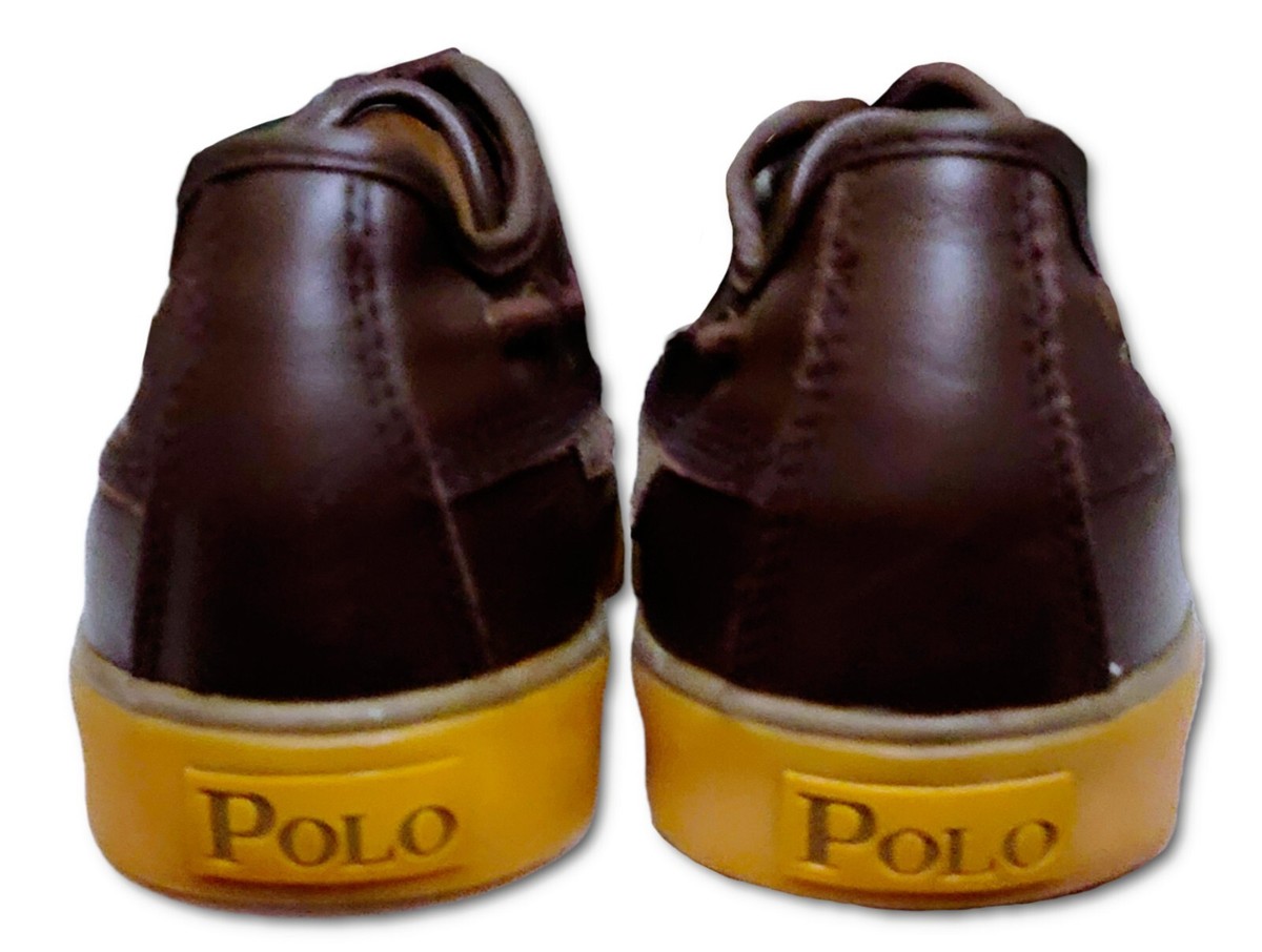 Men\'s Ralph Lauren Polo Parkstone Low Shoes Brown Size 9,5 D‎ leather canvas Polo Ralph Lauren Parkstone Low Brown Canvas | Mercari main image 4