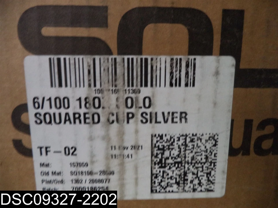 QTY=600 (6 Packs X 100) 041165 Silver 18oz. Squared Solo Cups 01130 SQ18100 - Image 2 of 4