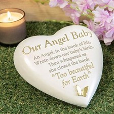 Graveside Heart Memorial Stone - Our Angel Baby by Thoughts of You