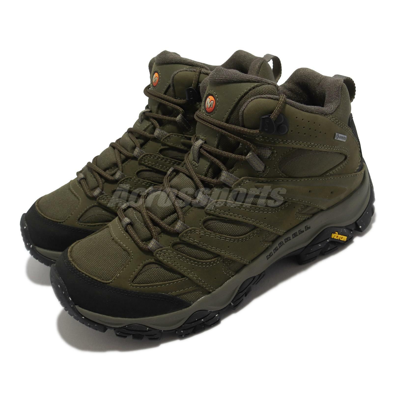 Merrell Moab 3 Smooth Mid GTX Gore-Tex Olive Green Men Outdoors Hiking  J036373